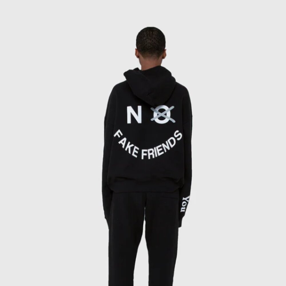 NO FAKE FRIENDS HOODIE - BLACK PUFF (Size S)